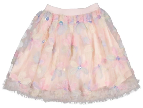 Tylnederdel i regnbuefarver med blomster og pailletter fra MarMar Copenhagen 252-441-31 rainbow